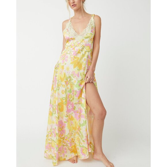 NWT Free People Floral Maxi Dress - Yellow and Pink - Picture 5 of 10